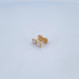 Topos Trebol 0.7gr / Electroestatico Blanco Oro Amarillo 18K $