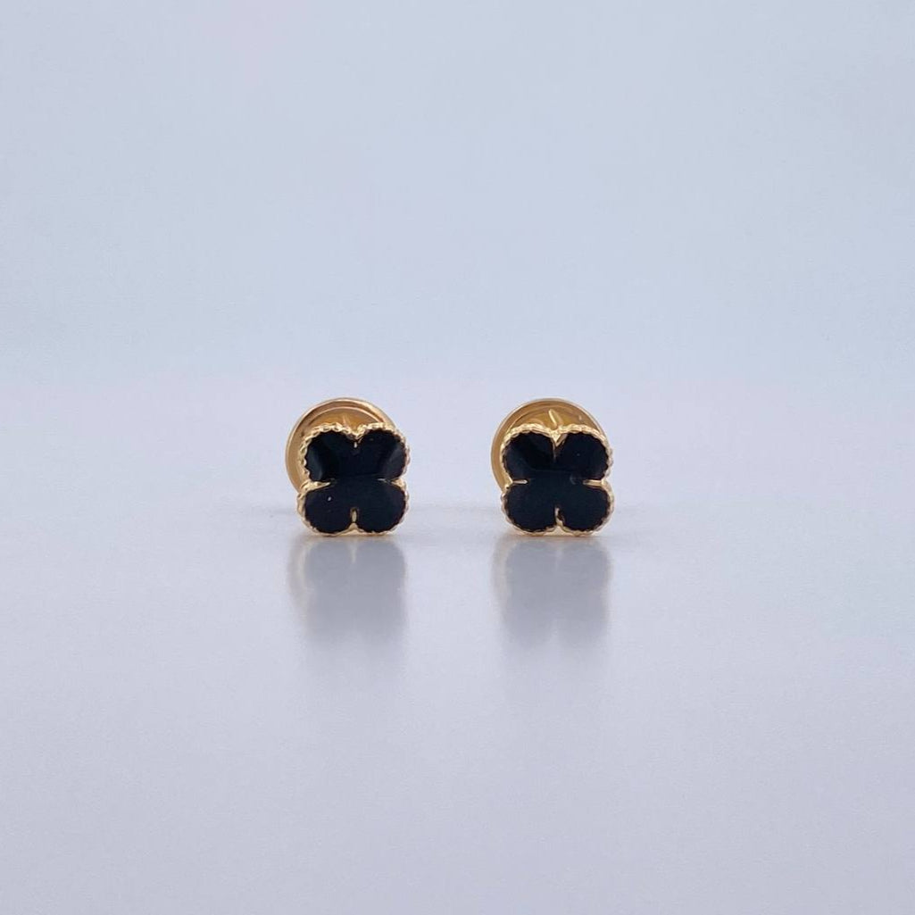 Topos Trebol  0.7gr / Electroestatico Negro Oro Amarillo 18K $
