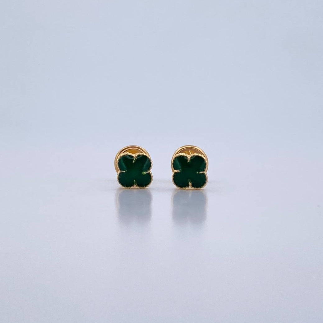 Topos Trebol 0.7gr / Electroestatico Verde Oro Amarillo 18K $