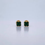Topos Trebol 0.7gr / Electroestatico Verde Oro Amarillo 18K $