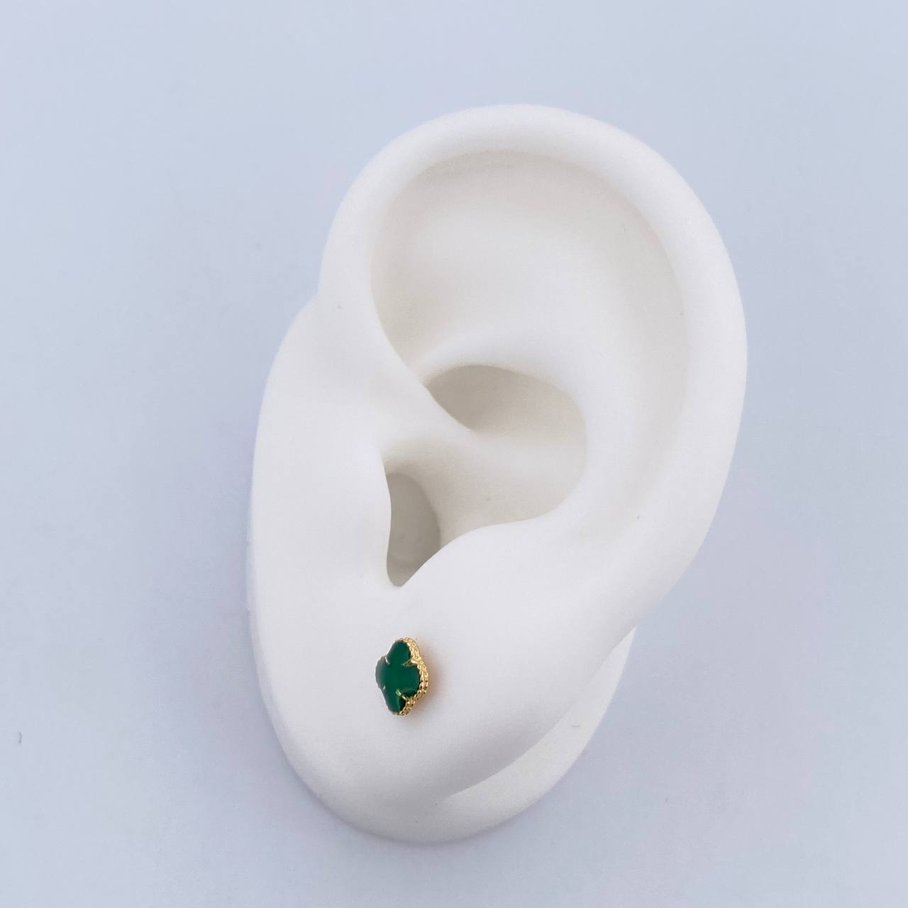 Topos Trebol 0.7gr / Electroestatico Verde Oro Amarillo 18K $