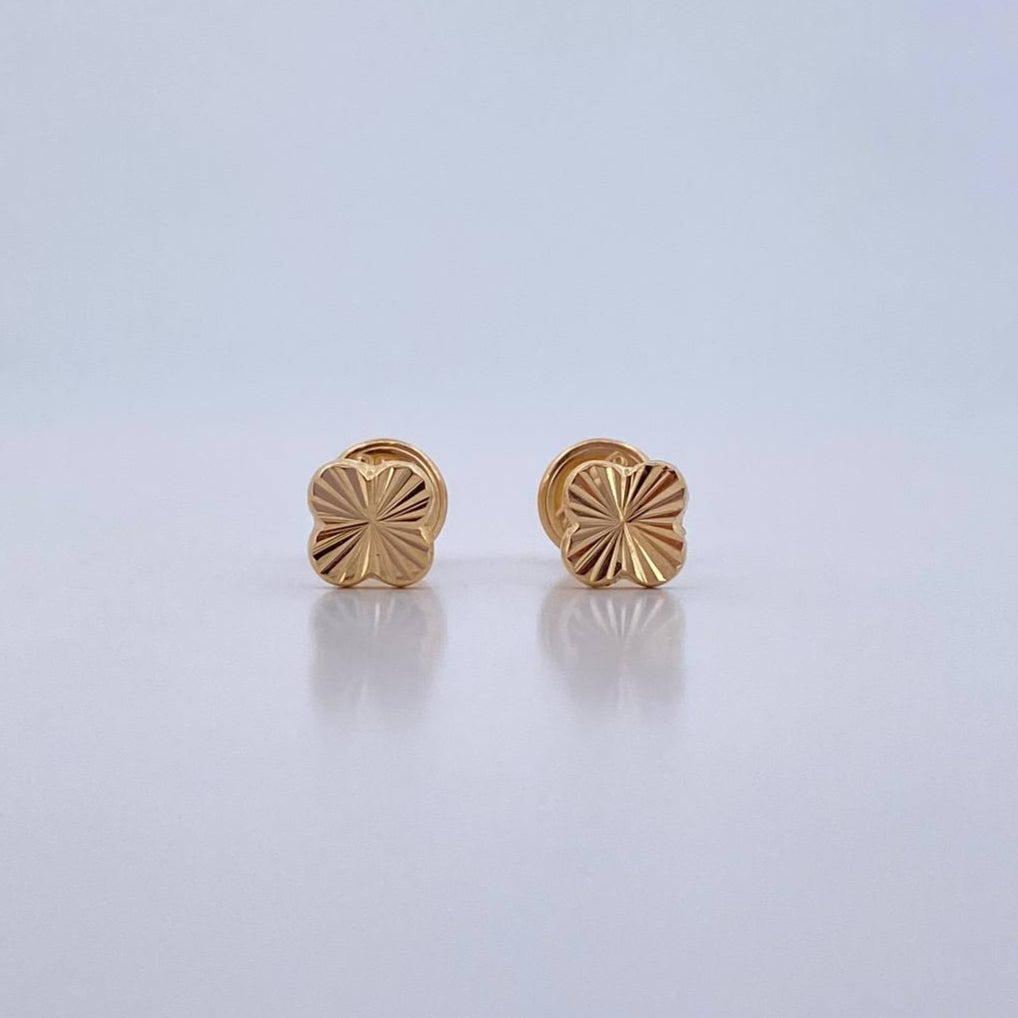 Topos Trebol 0.55gr / Diamantados Oro Amarillo 18K $