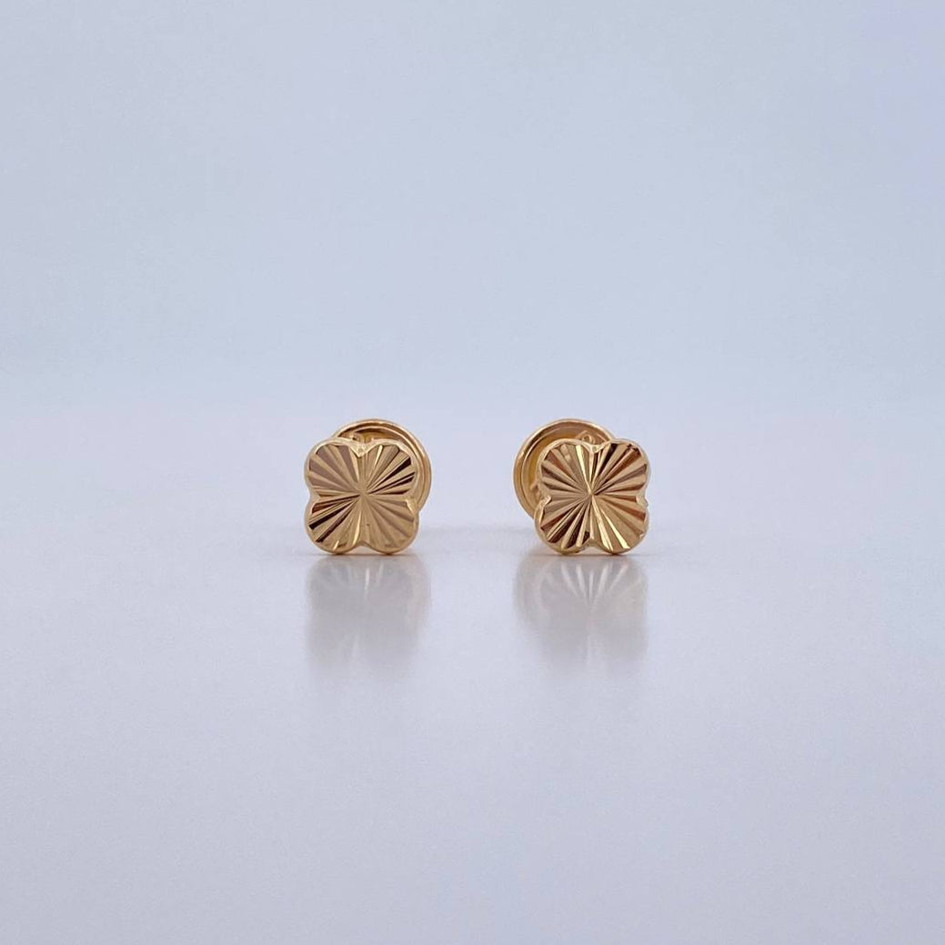 Topos Trebol 0.6gr / Diamantados Oro Amarillo 18K $