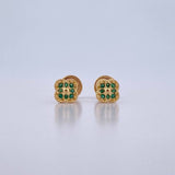 Topos Trebol 0.85gr / Circones Verdes Oro Amarillo 18K $