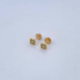 Topos Trebol 0.85gr / Circones Verdes Oro Amarillo 18K $