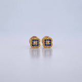 Topos Trebol 0.85gr / Circones Azules Oro Amarillo 18K $