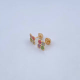 Topos Flor 1.15gr / Circones Verdes Azules Fucsias Morados Oro Amarillo 18K $
