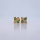 Topos Flor 1.15gr / Circones Verdes Blancos Oro Amarillo 18K $