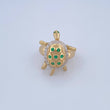 Anillo Tortuga 7.85gr / T7 / Circones Verdes Dos Oros Amarillo Blanco 18K &