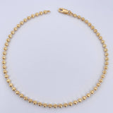 Tobillera Militar 7.65gr / 25.8cm / 3mm Diamantada Luna Oro Amarillo +3 18K &
