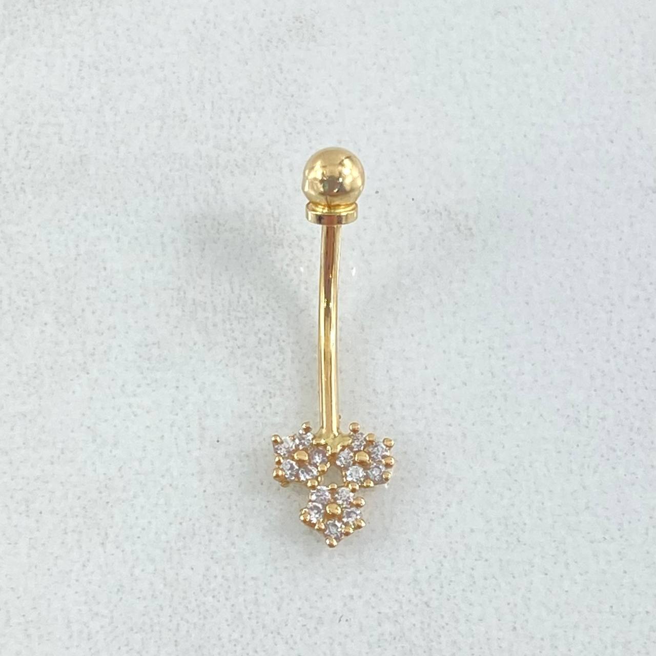 Piercing Ombligo Flores 0.45gr / 2cm / Nac.Esp. Oro 18K *