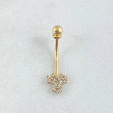 Piercing Ombligo Flores 0.45gr / 2cm / Nac.Esp. Oro 18K *