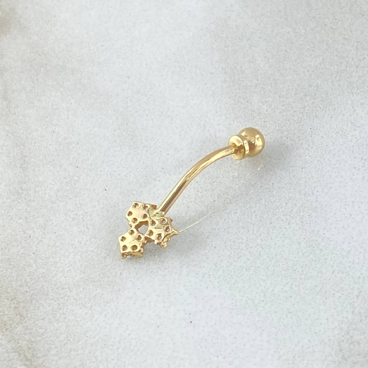 Piercing Ombligo Flores 0.45gr / 2cm / Nac.Esp. Oro 18K *
