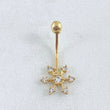 Piercing Ombligo Flor 0.65gr / 2cm / Nac.Esp. Oro 18K *