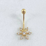Piercing Ombligo Flor 0.65gr / 2cm / Nac.Esp. Oro 18K *