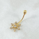 Piercing Ombligo Flor 0.65gr / 2cm / Nac.Esp. Oro 18K *