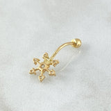 Piercing Ombligo Flor 0.65gr / 2cm / Nac.Esp. Oro 18K *