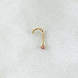 Piercing Chispa Circon Rosado 0.15gr / 1cm / Nac.Esp. Oro 18K *