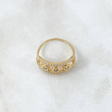 Anillo Carril Trio De Burbujas 3gr / T7 3/4 / Circones Blancos Oro Amarillo 18K
