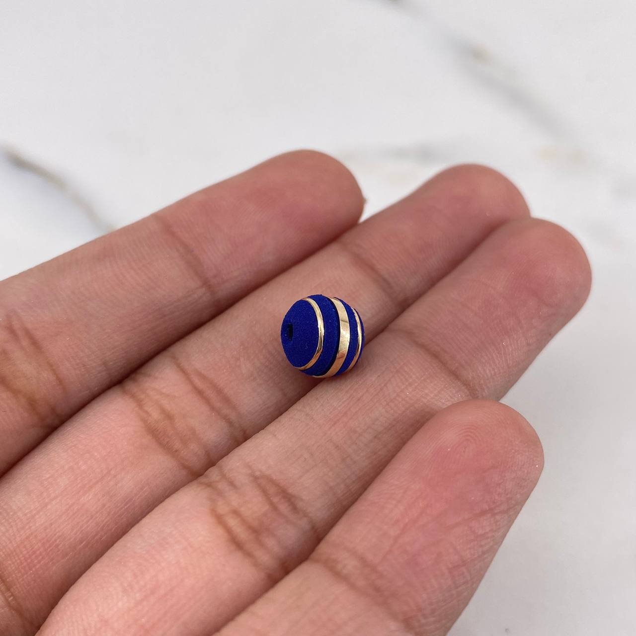 Bola Neoro 3 Rayas 0.27gr / 8mm Azul Oro Amarillo 18K &