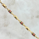 Pulso Rustico Barril 5.05gr / 20cm / 5mm Cauchos Negros Rojos Oro Amarillo 18K ©
