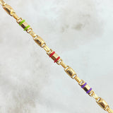 Pulso Rustico Rayado Combinado 5.05gr / 19cm / 4.7mm Cauchos Colores Oro Amarillo 18K ©