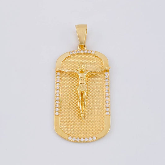 Dije Placa Cristo 9.5g / 5.1cm Oro Amarillo 18K