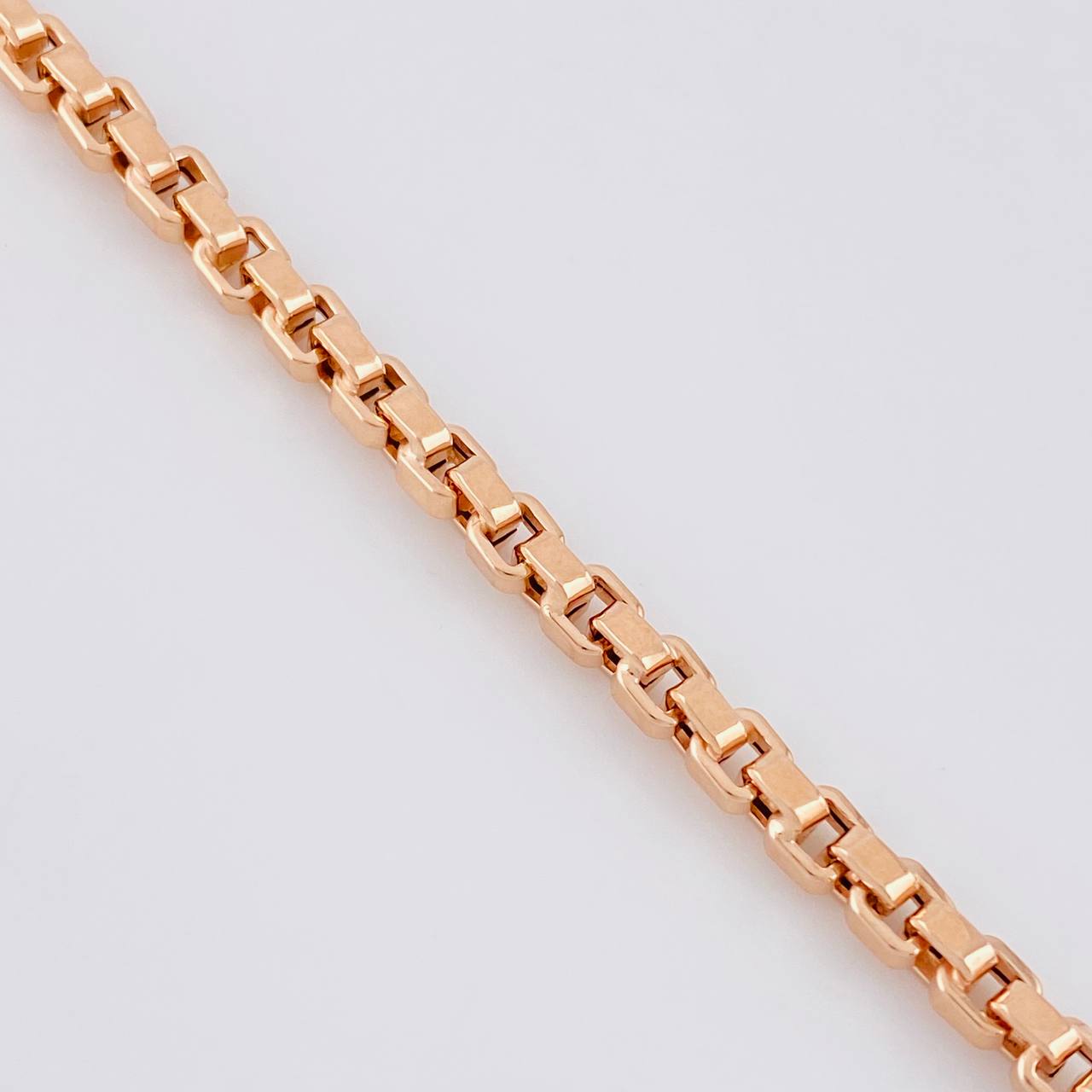 Cadena Veneciana Cuadrada 17g / 60cm / 4.3mm Oro Rosa 18K