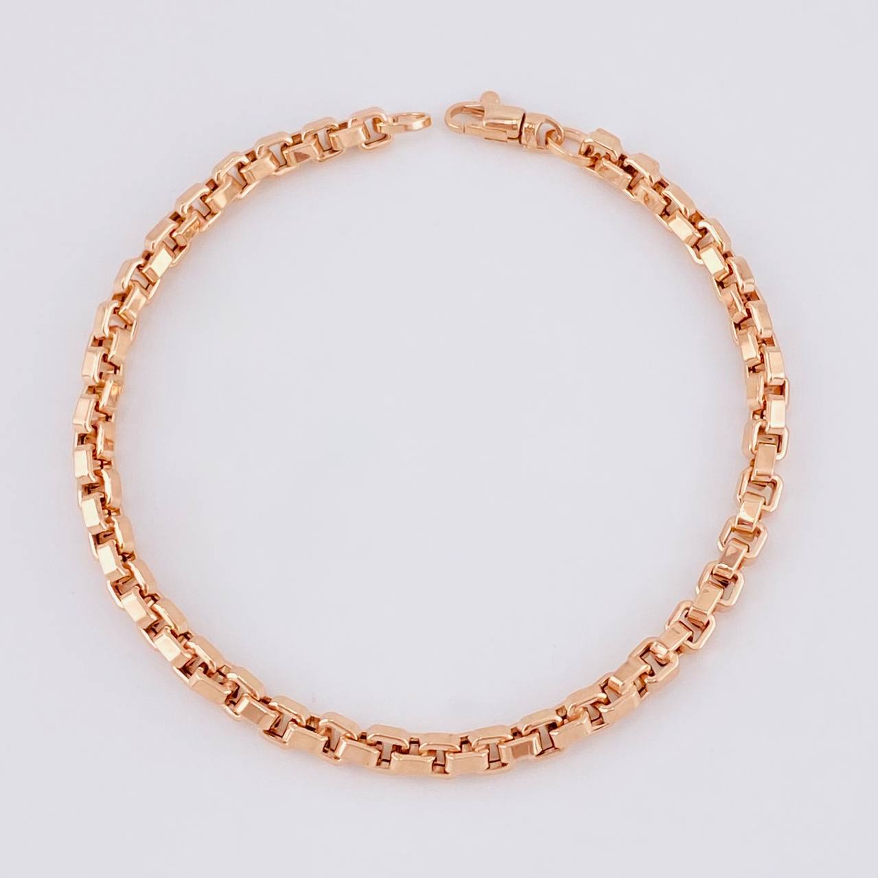 Pulso Veneciana Cuadrada 6.25g / 21.2cm / 4.4mm Oro Rosa 18K