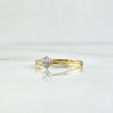 Anillo Solitario Espringado 1.5gr / T5 3/4 / Circon Blanco Oro Amarillo 18K