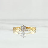 Anillo Solitario Espringado 1.5gr / T5 3/4 / Circon Blanco Oro Amarillo 18K