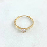Anillo Solitario Espringado 1.5gr / T5 3/4 / Circon Blanco Oro Amarillo 18K
