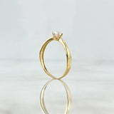Anillo Solitario Espringado 1.5gr / T5 3/4 / Circon Blanco Oro Amarillo 18K