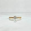 Anillo Solitario Delicado 1.85gr / T6 1/2 / Circones Blancos Oro Amarillo 18K ©