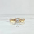 Anillo Solitario Medianera 3.3gr / T6 1/4 / Circones Blancos Oro Amarillo 18K ©