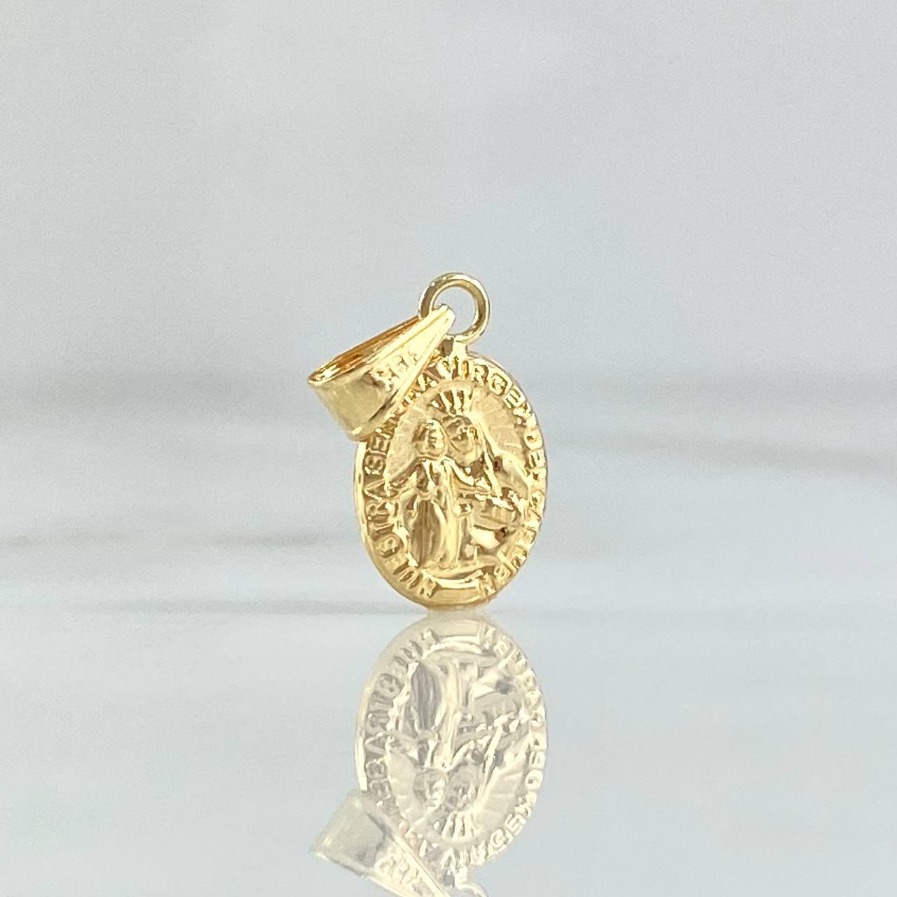 Dije Virgen del Carmen troquelada 0.45gr / 1.8cm / Cargador Liso Oro Amarillo 18K