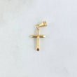 Dije Cruz Baston 0.4gr / 2.3cm / Puntas Planas Oro Amarillo 18K ©