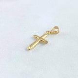 Dije Cruz Baston 0.4gr / 2.3cm / Puntas Planas Oro Amarillo 18K ©