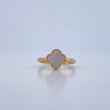 Anillo Trebol 1.9gr / T6 1/2 / Nacar Blanco Oro Amarillo 18K &
