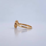 Anillo Trebol 1.9gr / T6 1/2 / Nacar Blanco Oro Amarillo 18K &