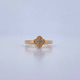 Anillo Trebol 2.5gr / T6 / Diamantado Oro Amarillo 18K &