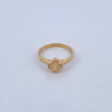 Anillo Trebol 2.6gr / T7 1/4 / Diamantado Oro Amarillo 18K &