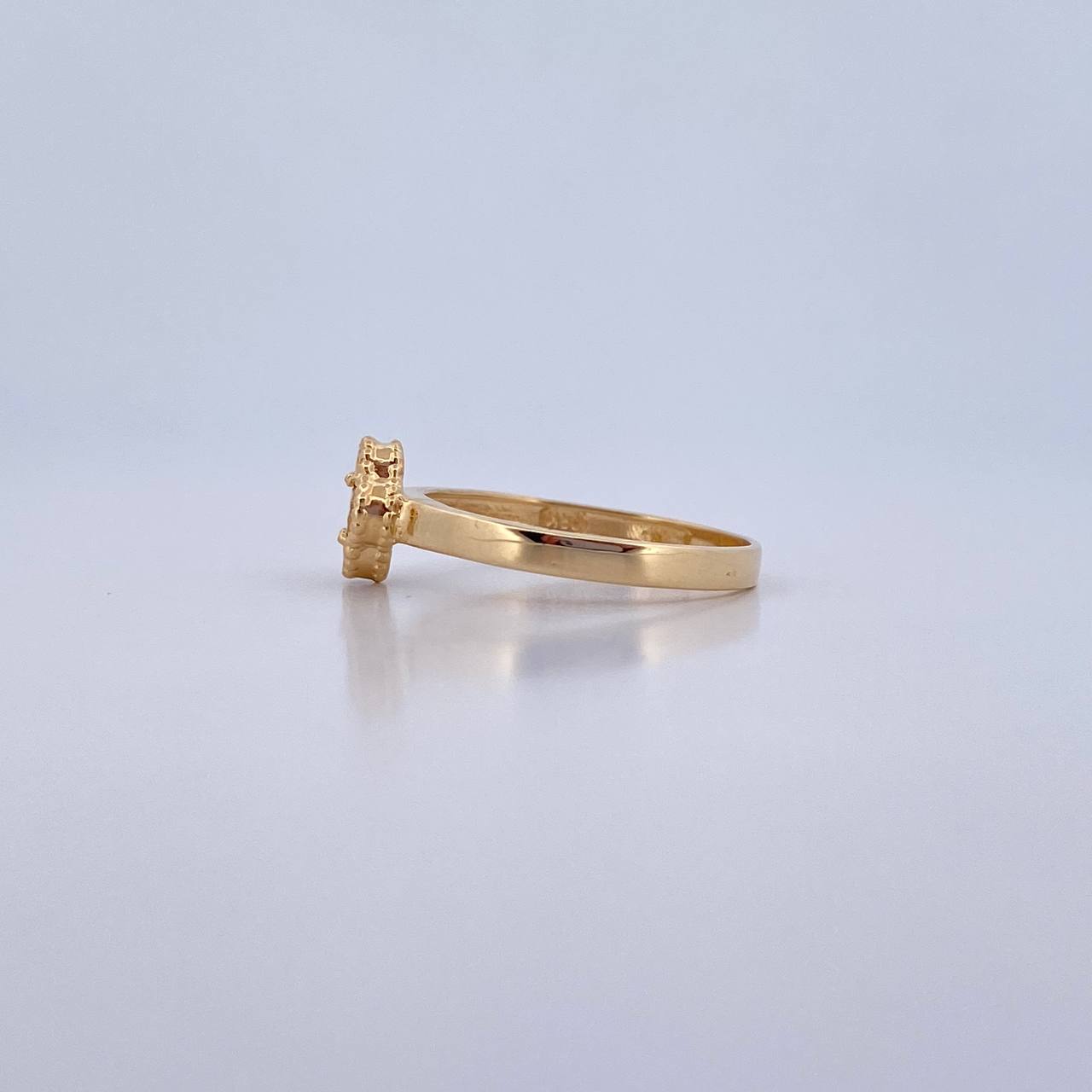 Anillo Trebol 2.5gr / T6 / Diamantado Oro Amarillo 18K &