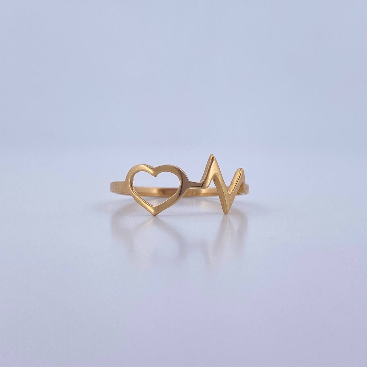Anillo Silueta Corazon Linea de Vida 1.25gr / T7 / Oro Amarillo 18K &