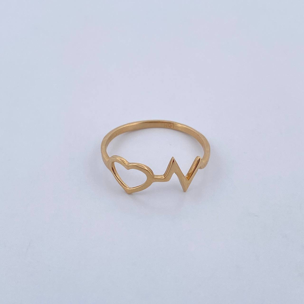 Anillo Silueta Corazon Linea de Vida 1.25gr / T7 / Oro Amarillo 18K &