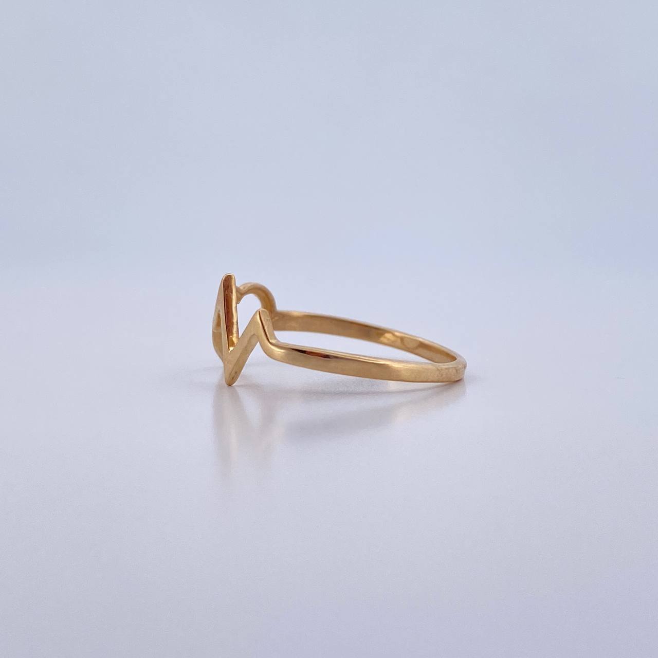 Anillo Silueta Corazon Linea de Vida 1.25gr / T7 / Oro Amarillo 18K &