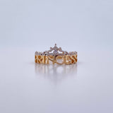 Anillo Princess 2.9gr / T6 1/2 / Circones Blancos Dos Oros Amarillo Blanco 18K &