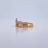 Anillo Princess 2.9gr / T6 1/2 / Circones Blancos Dos Oros Amarillo Blanco 18K &