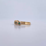 Anillo Churumbela Tupida 2.3gr / T8 / Circones Verdes Blancos Oro Amarillo 18K &