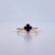 Anillo Trebol 2.45gr / T7 1/4 / Piedra Morada Oro Amarillo 18K &